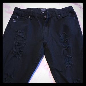 Obey black destroyed skinny jeans